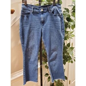 J.Jill Denim Women's Blue Cotton High Rise Zippered Ankle Jeans Pant Size 10